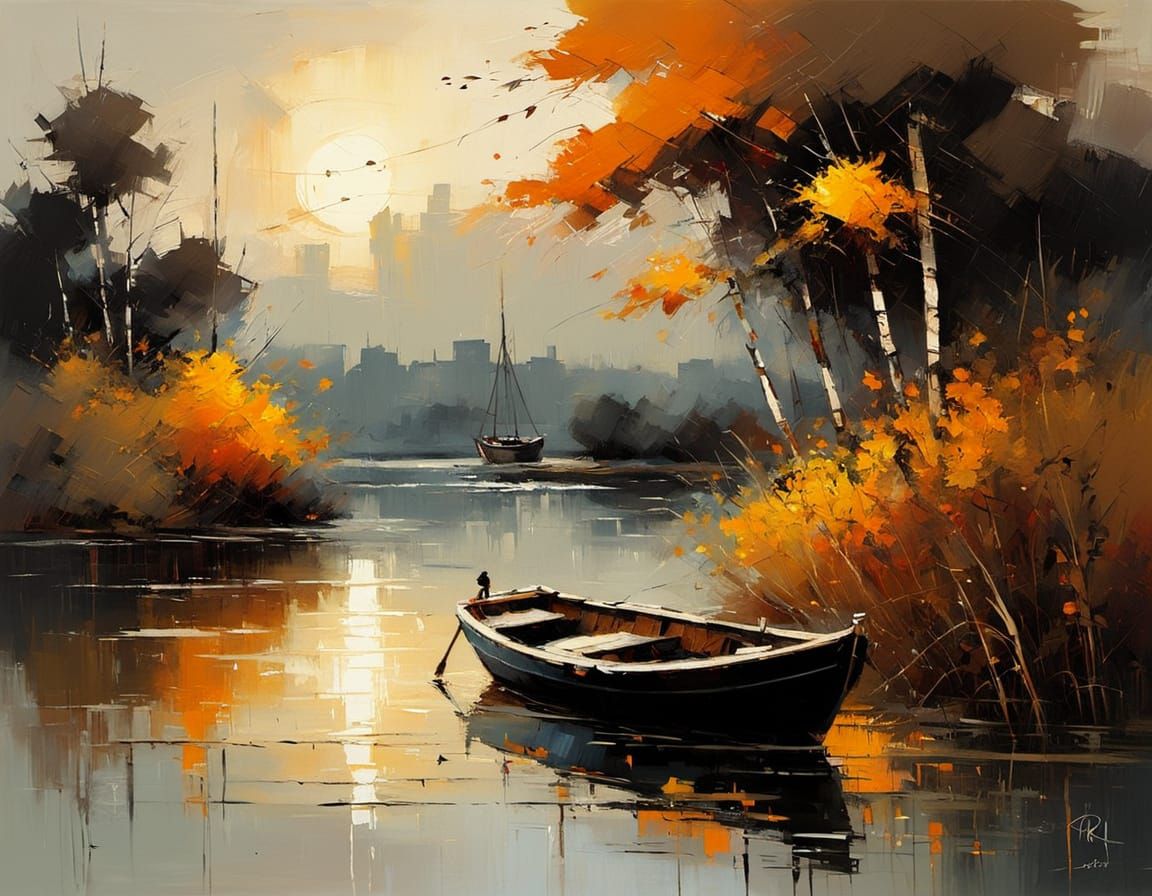 Ethereal autumn sunset atmosphere  