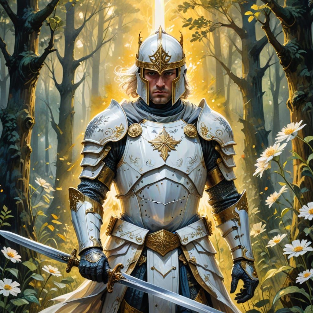 Silhouette,Bright Comic,Bright fantasy,Etherial ,Otherworldly ,Hyperdetailew sublime detailed Majestic Knight,16 century...