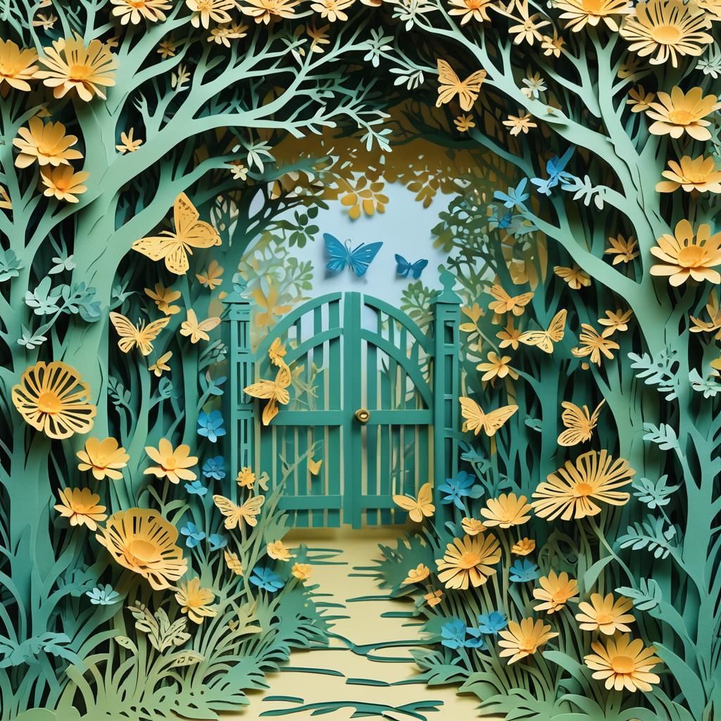 Kirigami "garden gate"