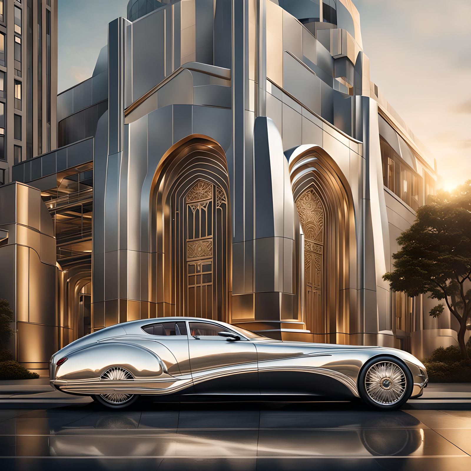 Art Deco Car and Building  by @gothos_the_vain