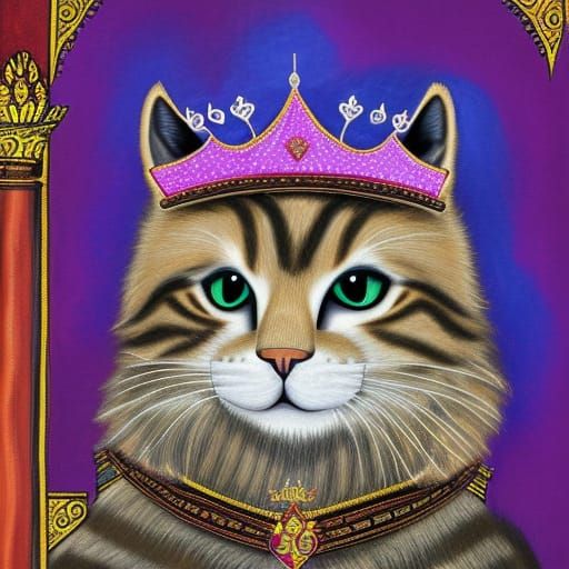 Majestic Tabby Cat King 3 - AI Generated Artwork - NightCafe Creator