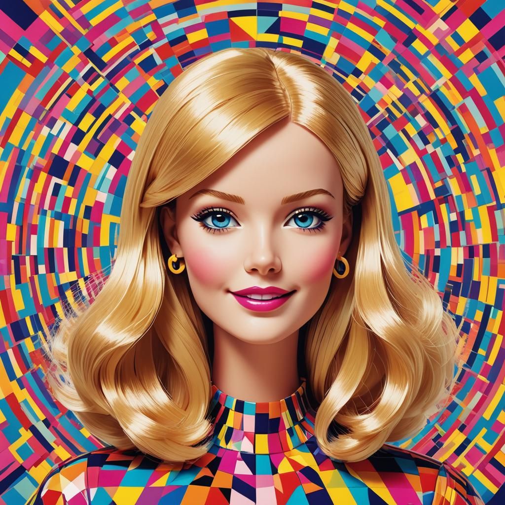 A pop art portrait of Barbie