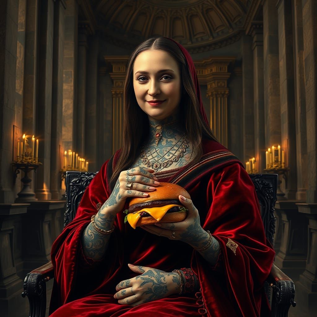 Hyper-realistic photo of stunning beauty medieval Mona Lisa ...