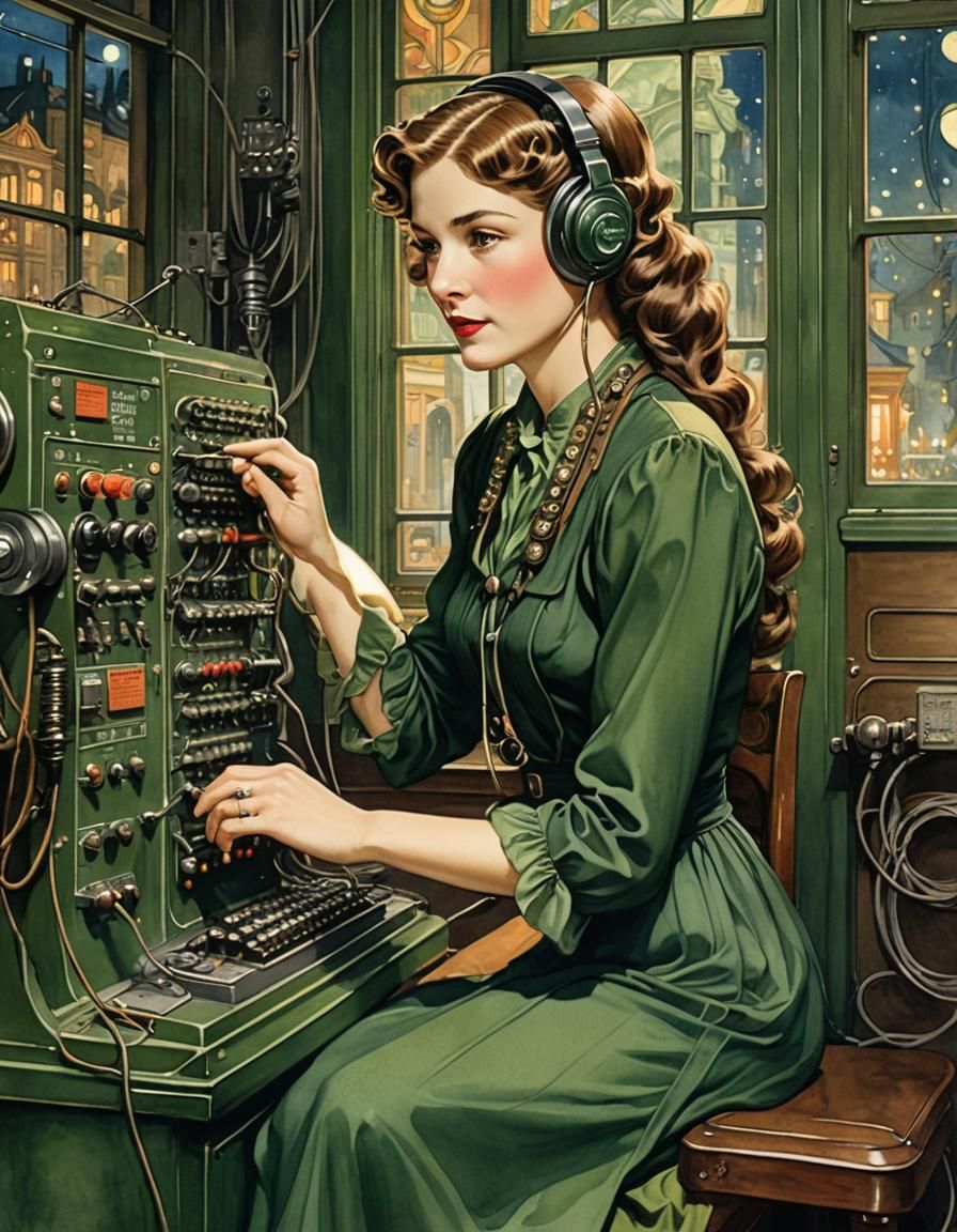 Vintage technology :: Manual telephone switchboard operator  by @Uwork