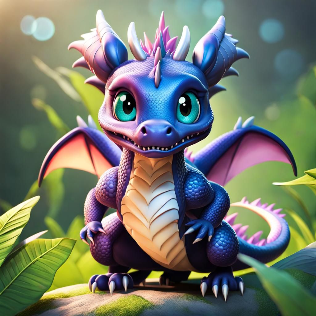 Chibi baby dragon - AI Generated Artwork - NightCafe Creator