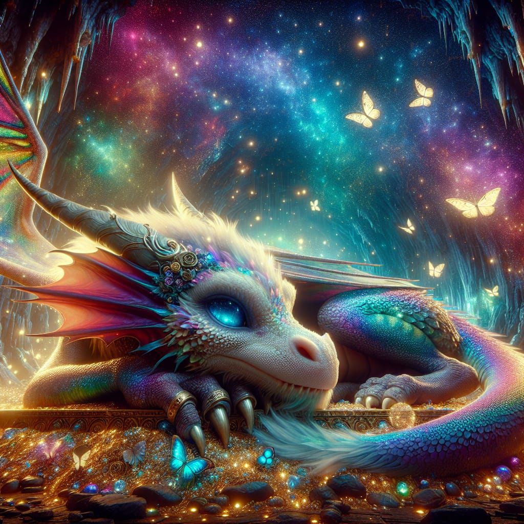 A beautiful magical big blue eyes, cute face, fantasy divine...