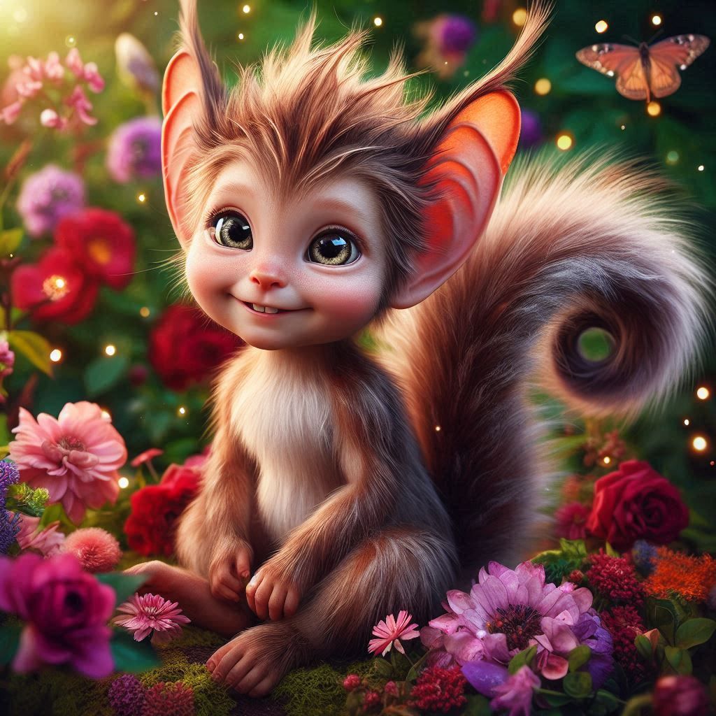 Cute little hybrid squirrel boy