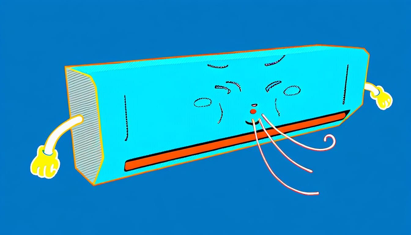 Industrial Air Conditioner in Vibrant Decals and Metallic Wo...