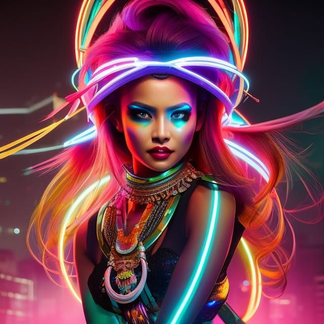 A beautiful neon spectacle - AI Generated Artwork - NightCafe Creator