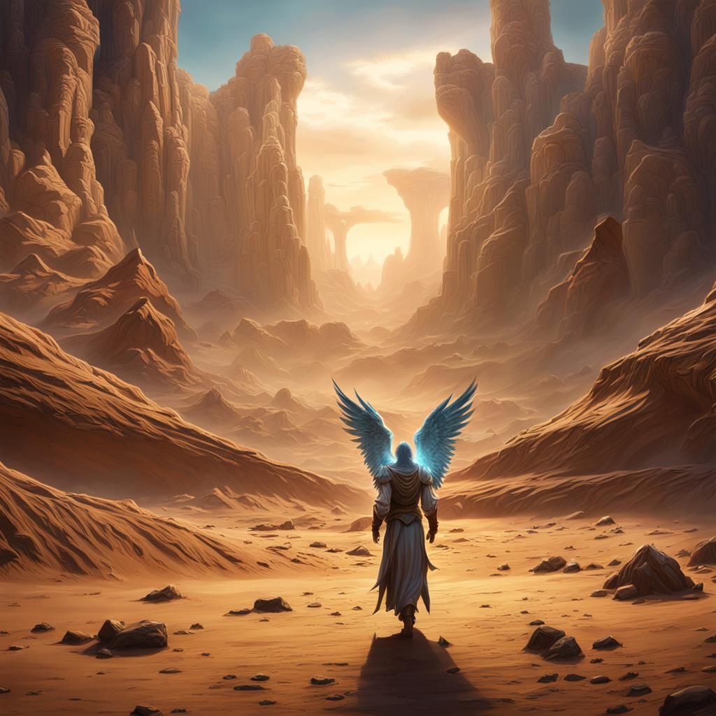 Angel in desert