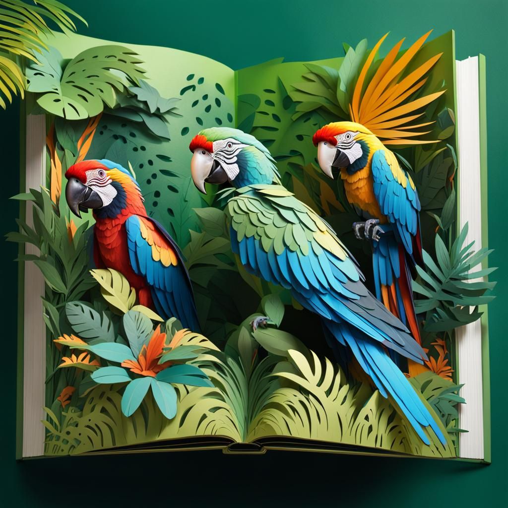 Jungle pop-up book - AI Generated Artwork - NightCafe Creator