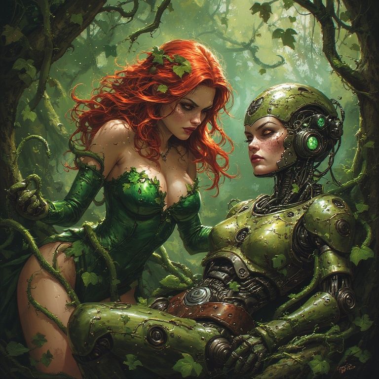 Poison Ivy Makes Nice with a Cyborg