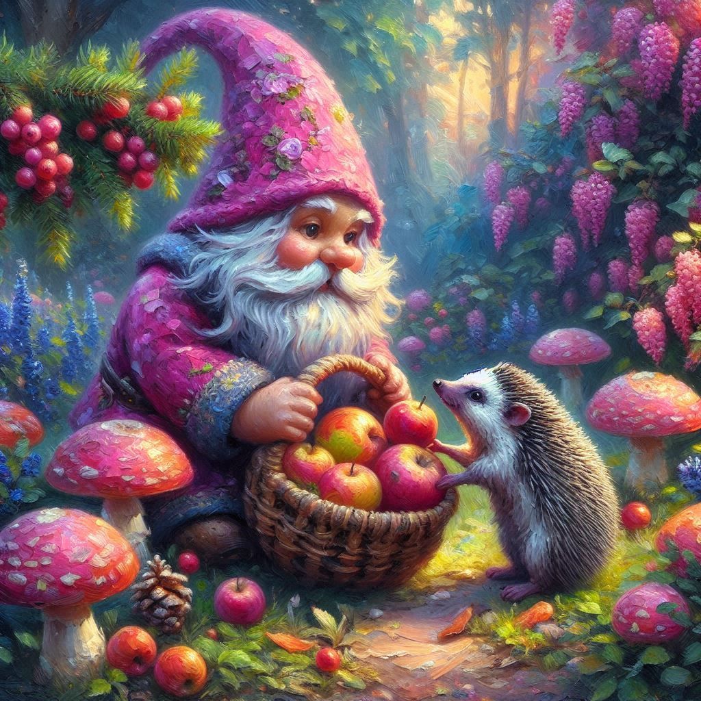 Gnome Picking Apples