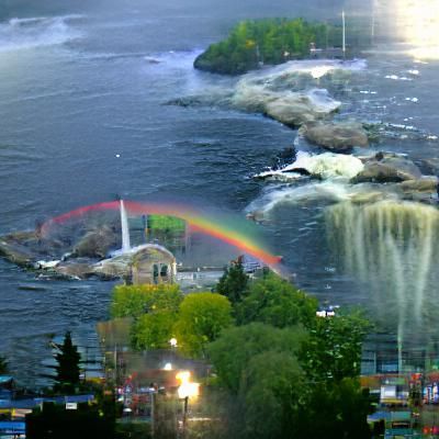 Rainbow over the victoria waterfalls