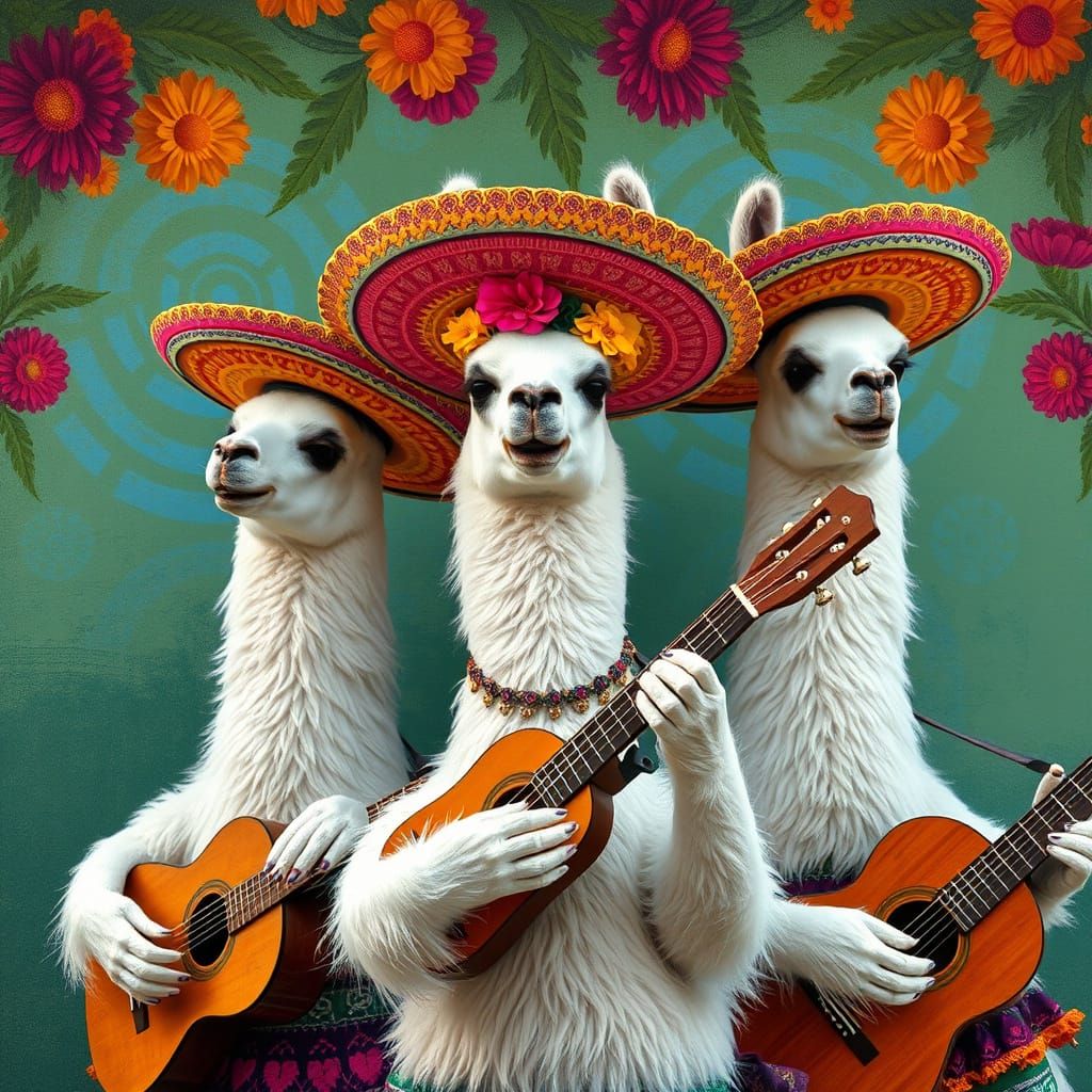 drei mexikanische Llama Straßenmusikanten singen  by @EHACKMANN 
