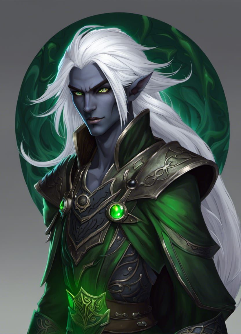 Young green-eyed Drow - AI Generated Artwork - NightCafe Creator