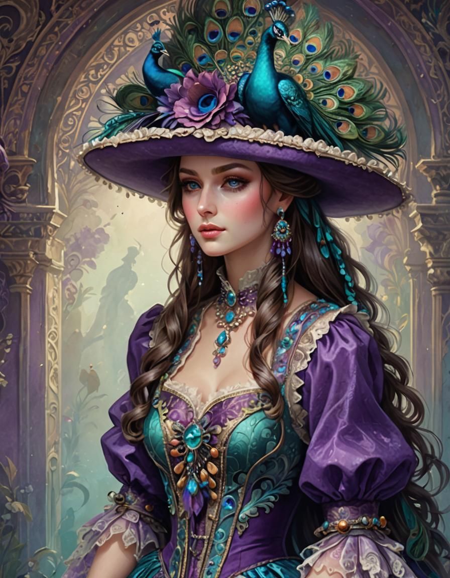 Peacock feather headband