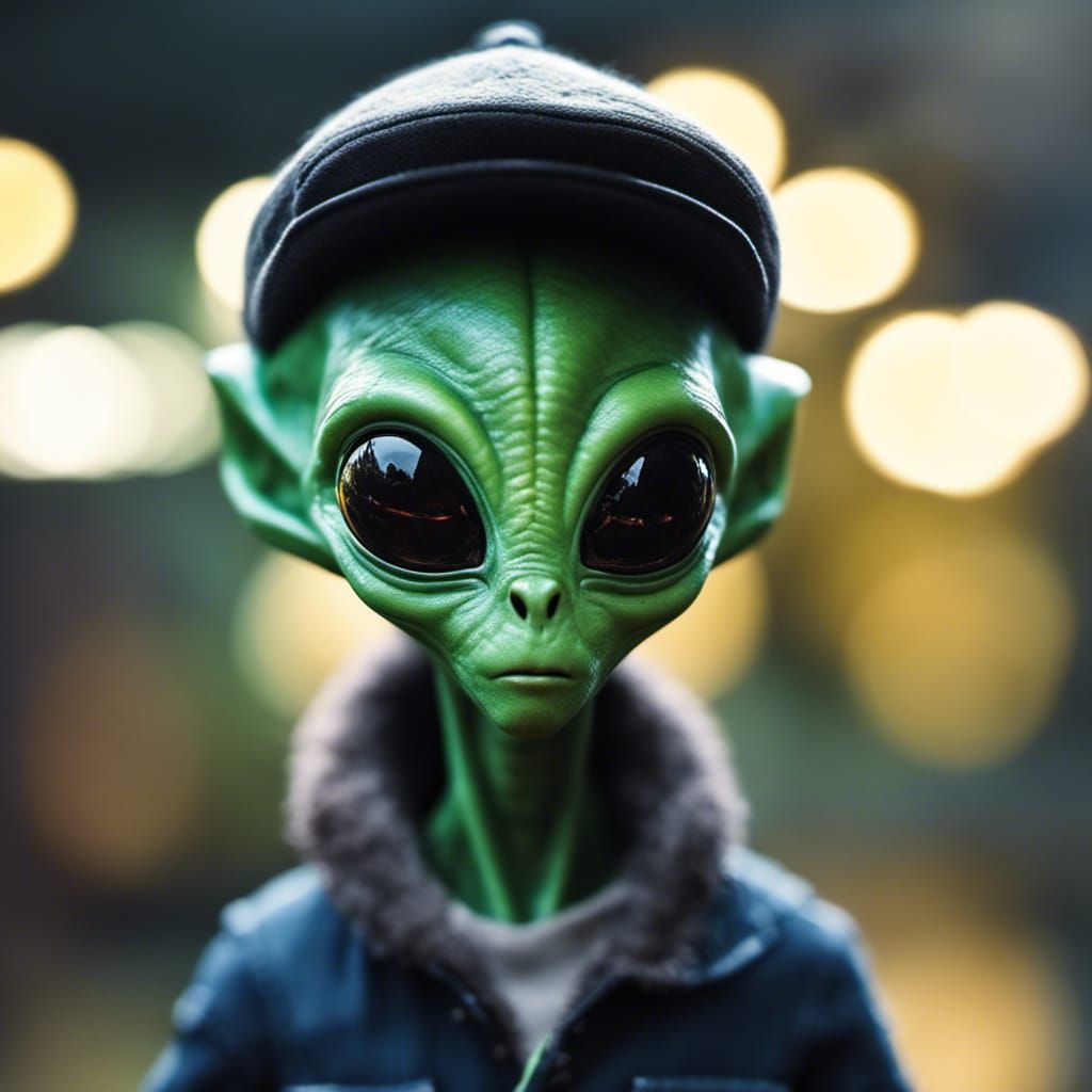 Alien with a flat cap...