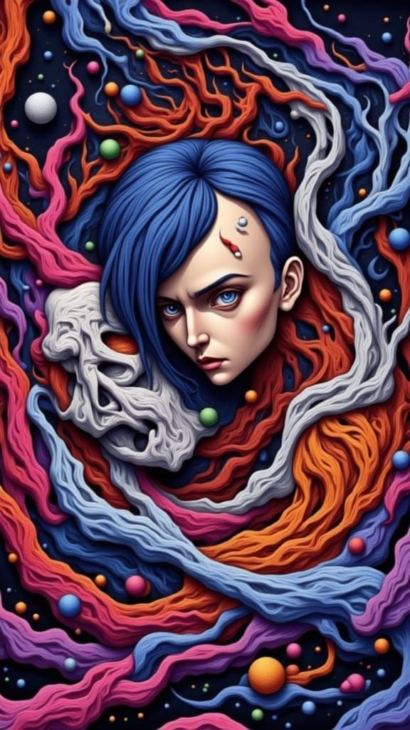 Vibrant Anime Artwork in the Style of Studio Trigger