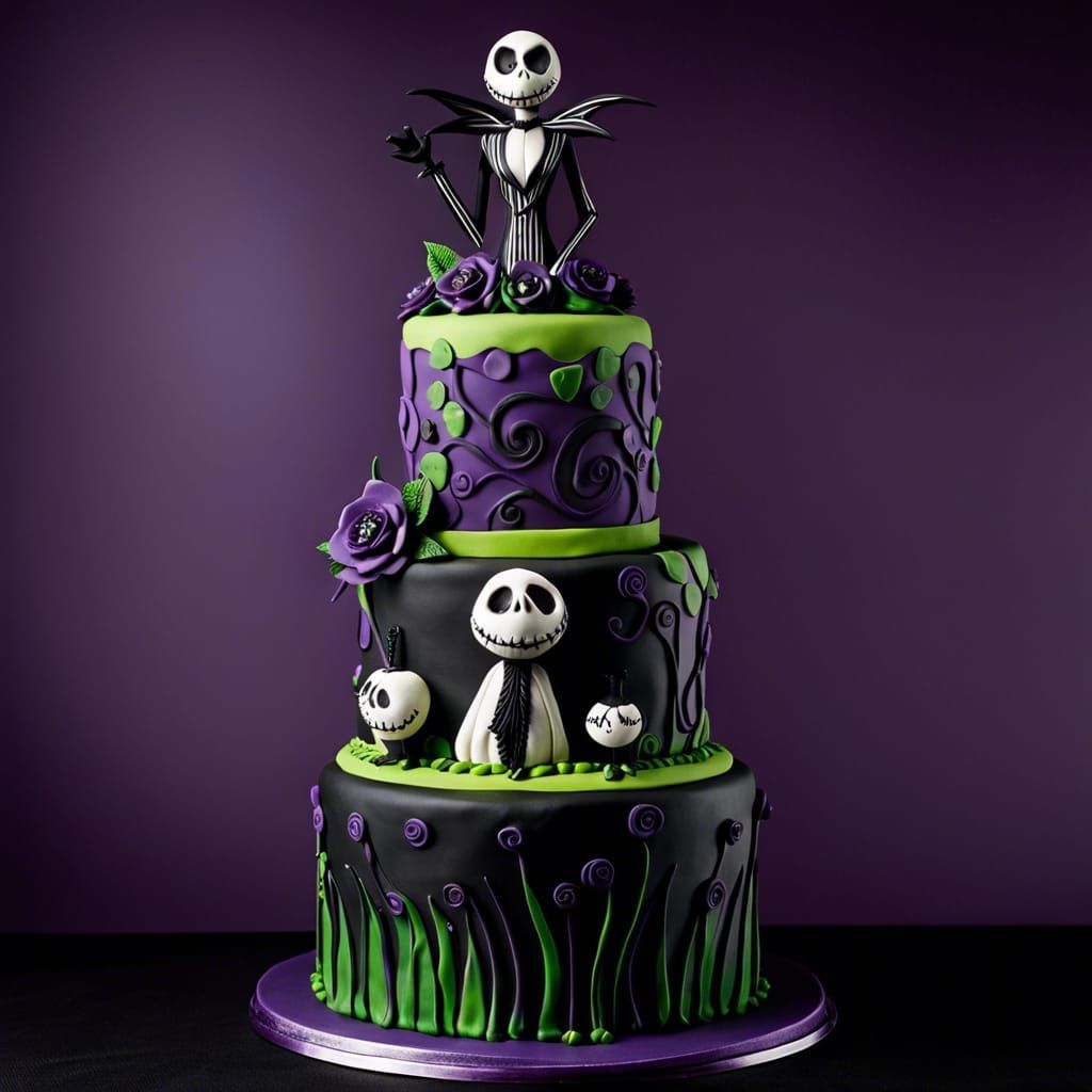 Tim Burton inspired wedding cake