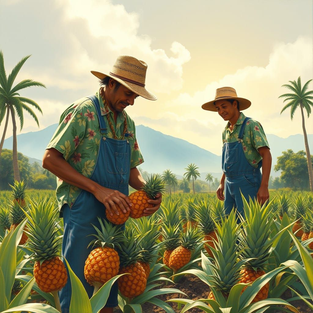 Pineapple fields being cared by Hawaiian farmers  by @Christian Hinrichsen