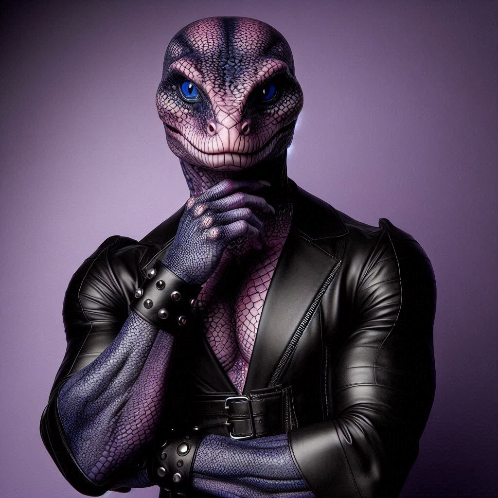 Reptilian Male in Leather