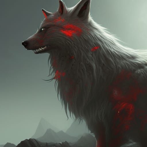 Creepy wolf