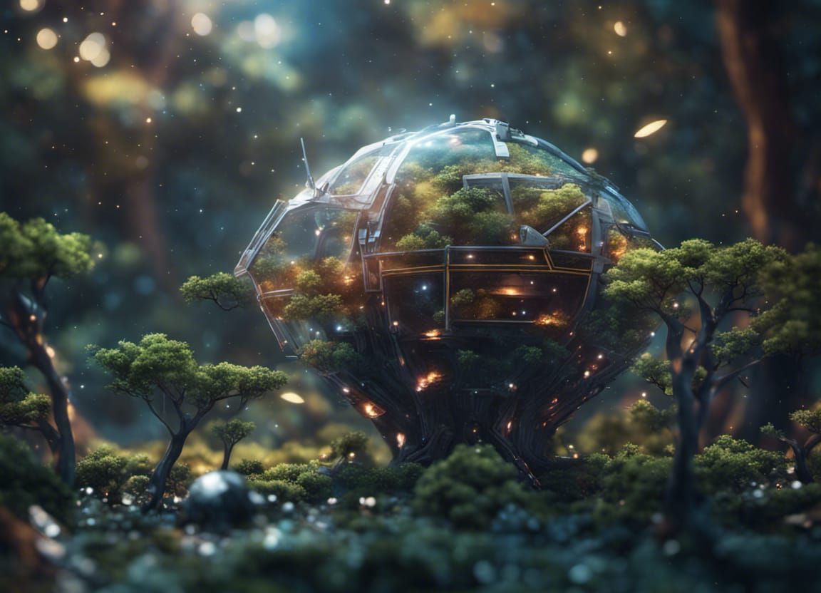 low poly spaceship, sci-fi BehanceHD, arboreal rootball spac...