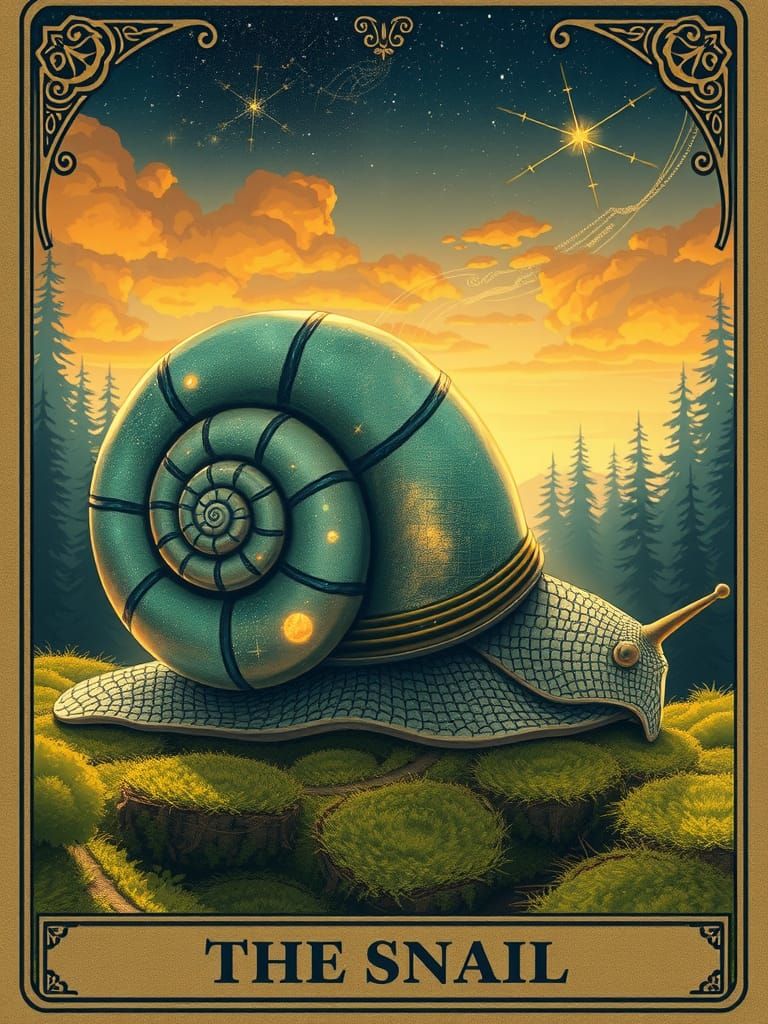 fantasy tarot card "The Snail."