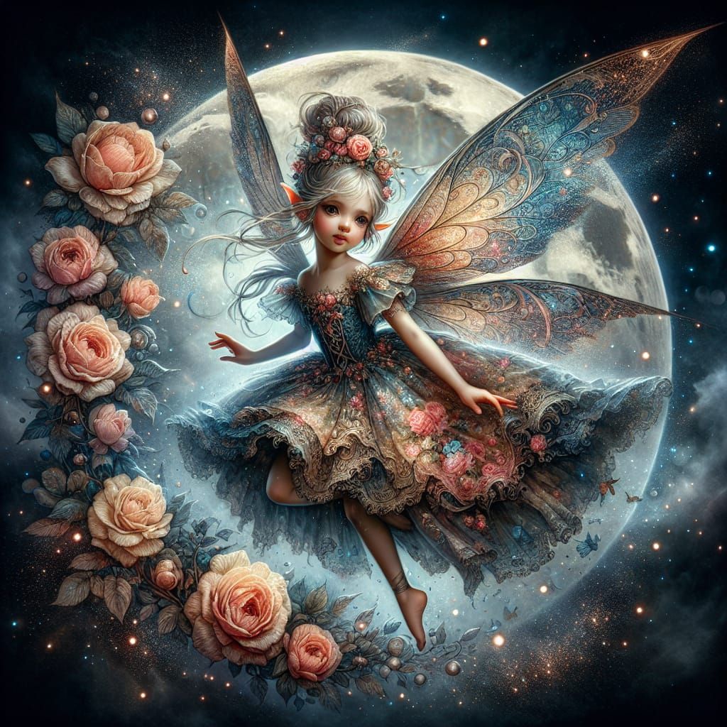 flying moon fairy   by @AnnEl