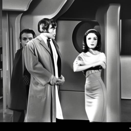 dramatic moment in sixties science fiction TV show - AI Generated ...