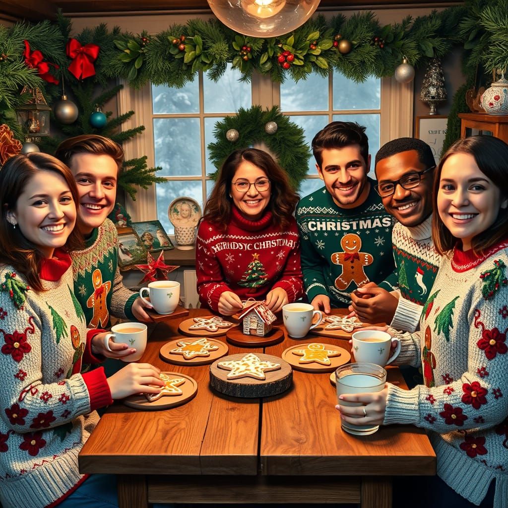 Seasonal cheer and ugly sweaters  by @Staircase Flash