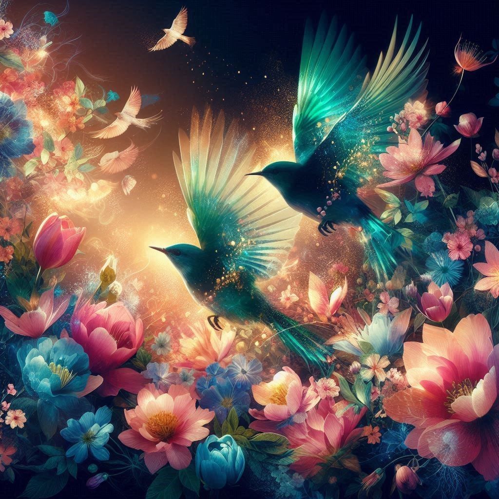 Springtime Double Exposure: Birds & Beauty   by @zephyrael