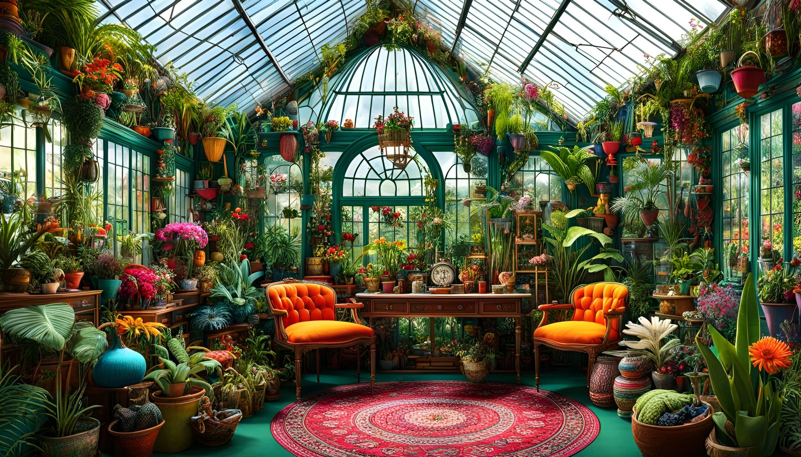 Maximalism Greenhouse - AI Generated Artwork - NightCafe Creator