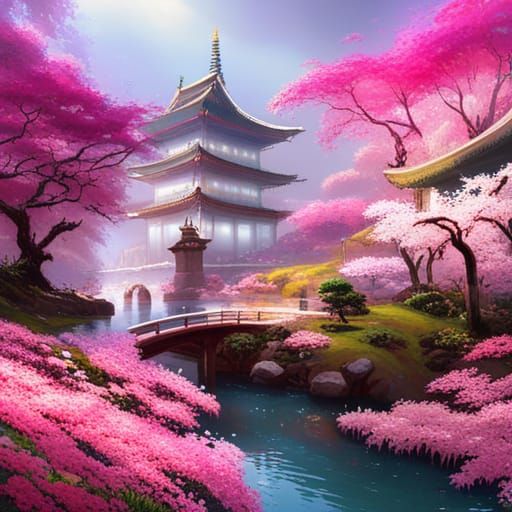 JAPANESE FLOWER GARDEN - AI Generated Artwork - NightCafe Creator