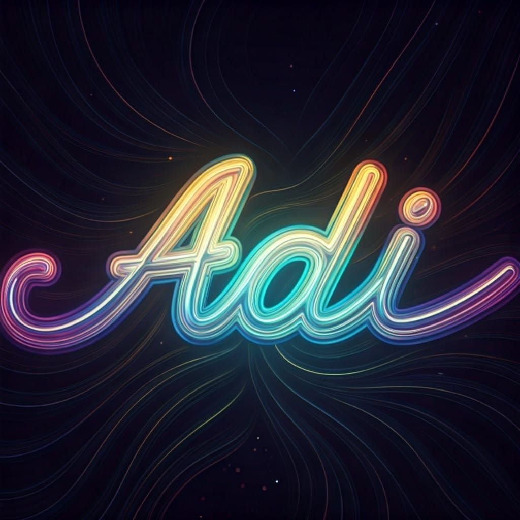 Cosmic Sign in Glowing Stardust Font, Swirling Letters on Vi...