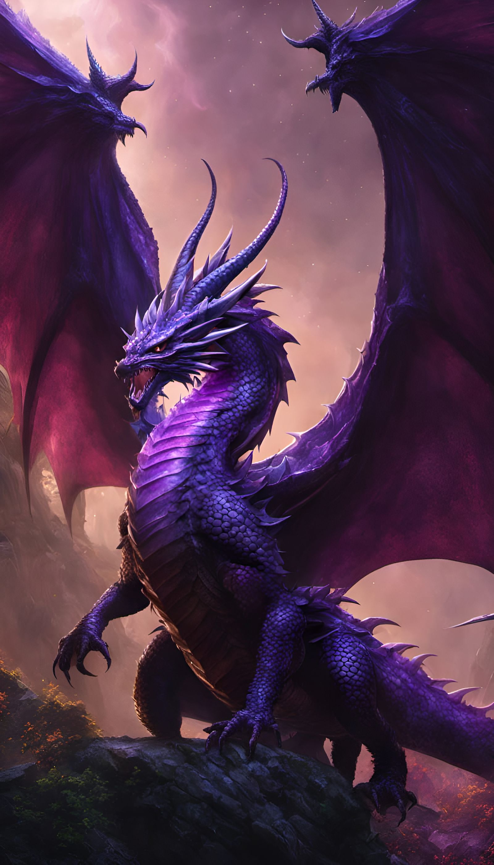 Purple dragon wings - AI Generated Artwork - NightCafe Creator