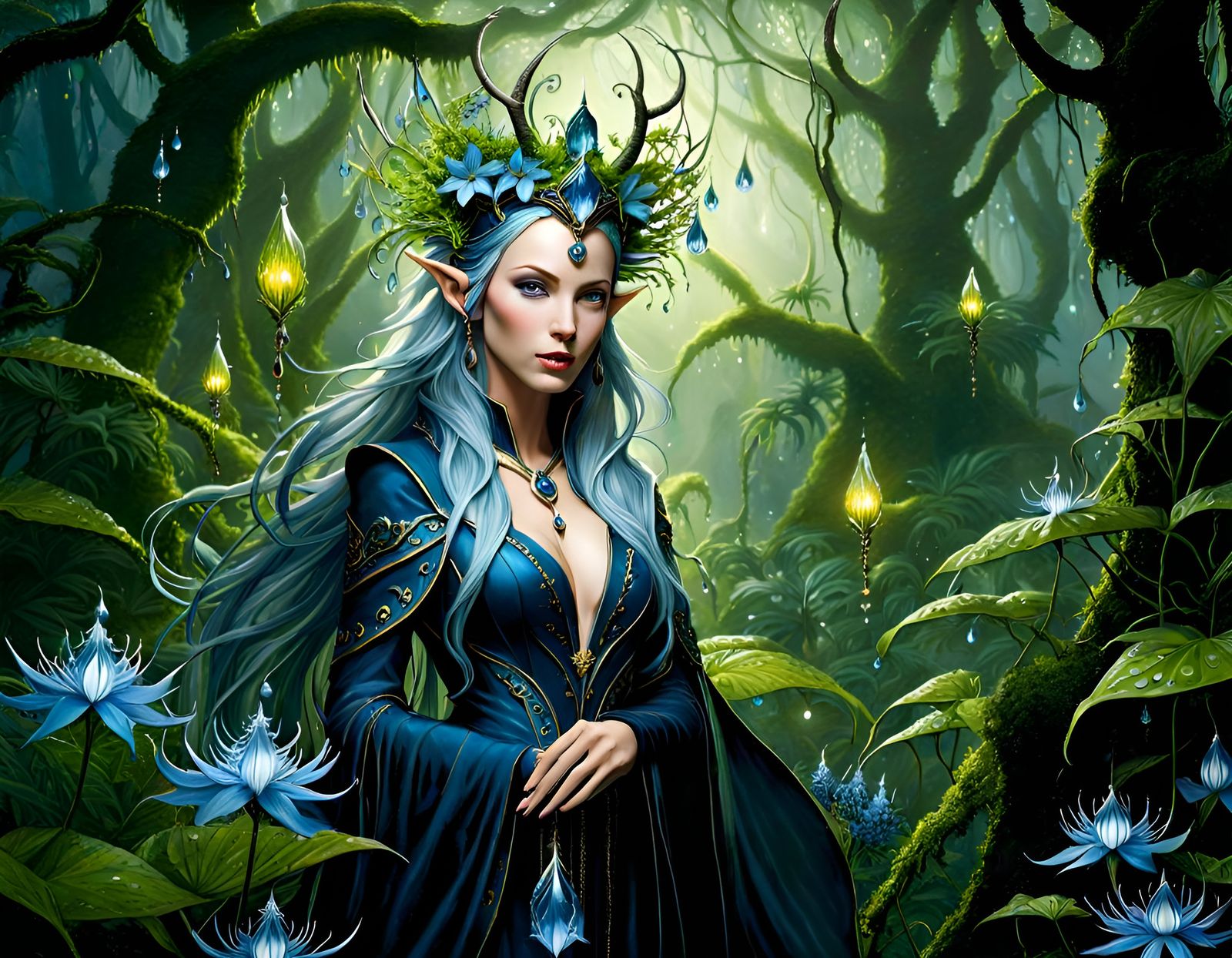 Azure'ylia, Elven Enchantress of Mosswood Forest  by @Paulo Cunha