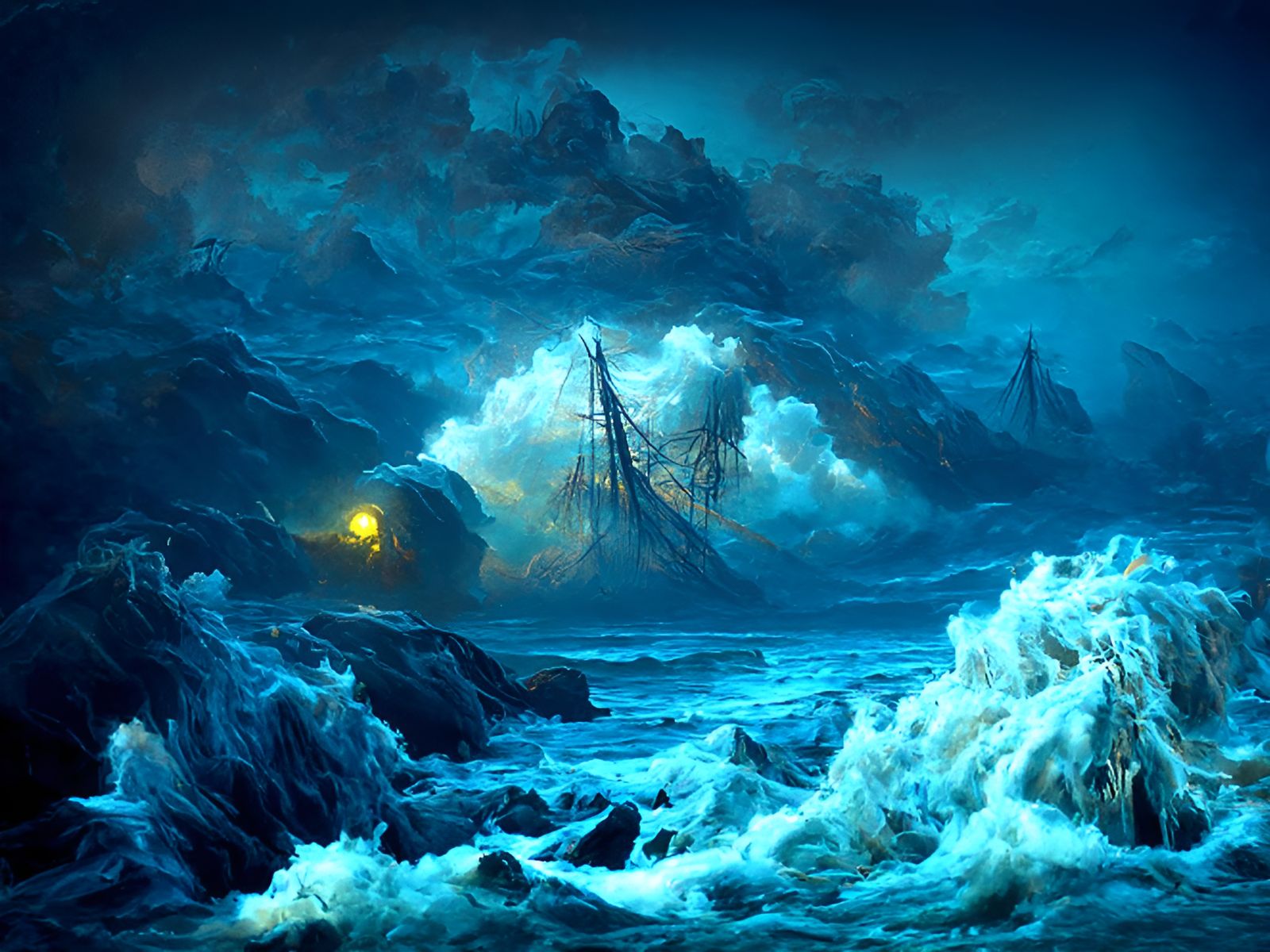 Ship swallowed by Sea