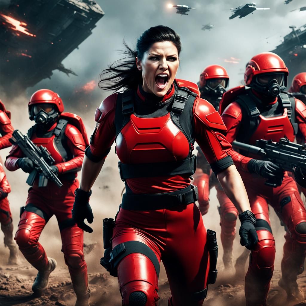 Gina Carano archetype leading the charge into battle! - AI Generated ...