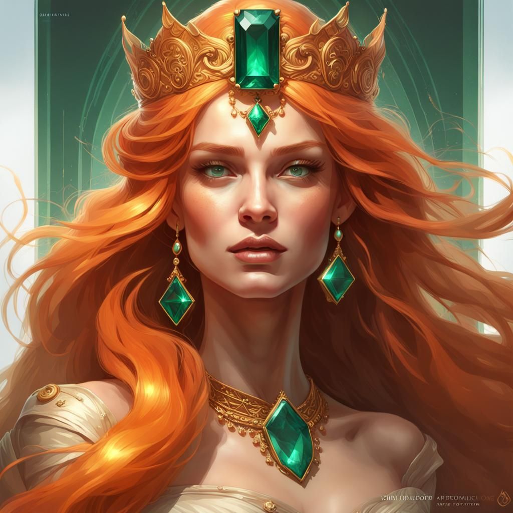 Emerald Queen Portrait - AI Generated Artwork - NightCafe Creator