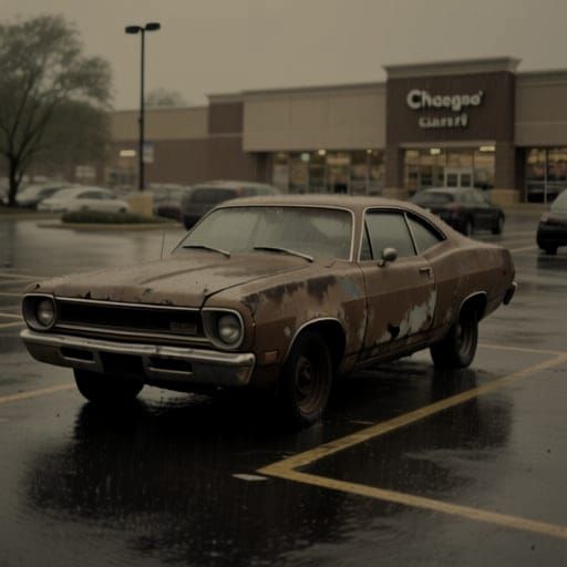 1972 Plymouth Duster on Chicago Parking Lot