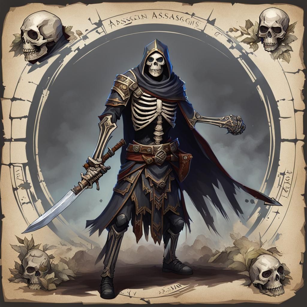 Skeleton assassin champion - AI Generated Artwork - NightCafe Creator