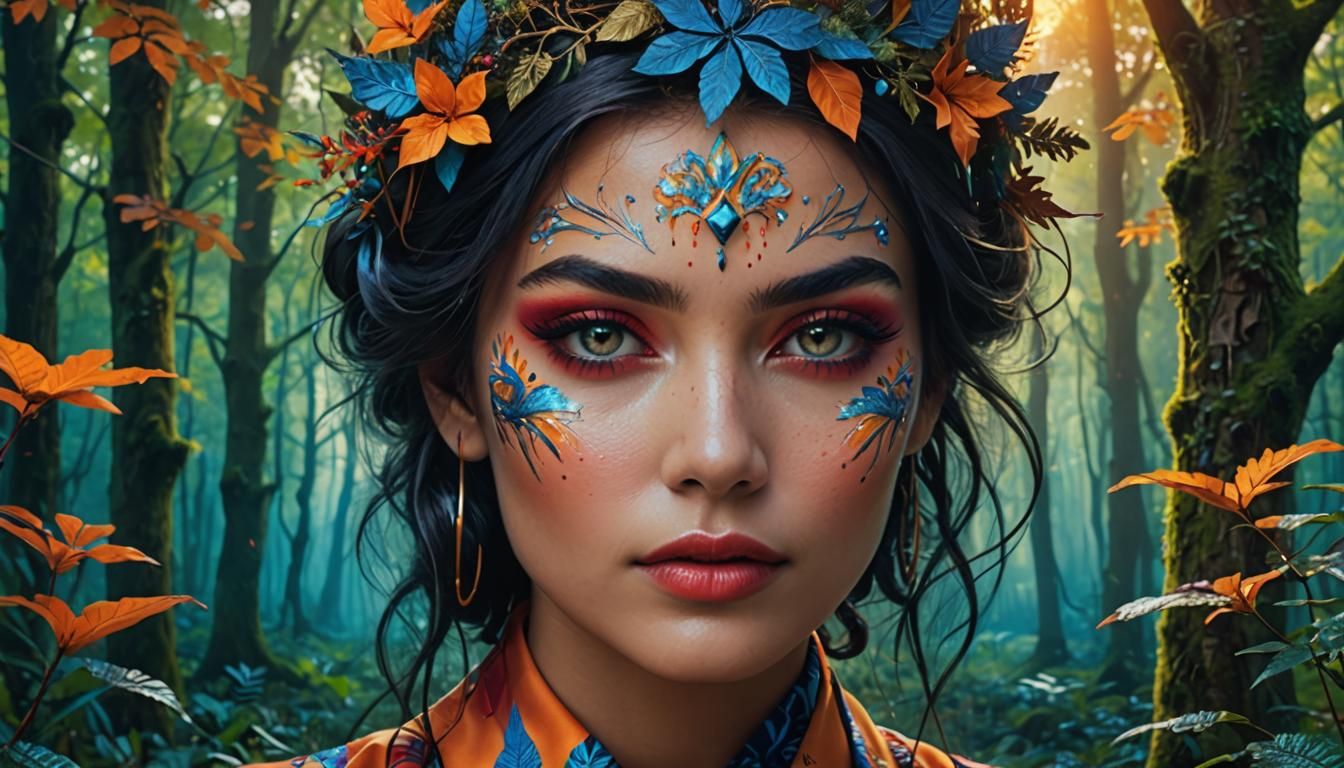 Hyper realistically detailed, magical pop art style of a bea...