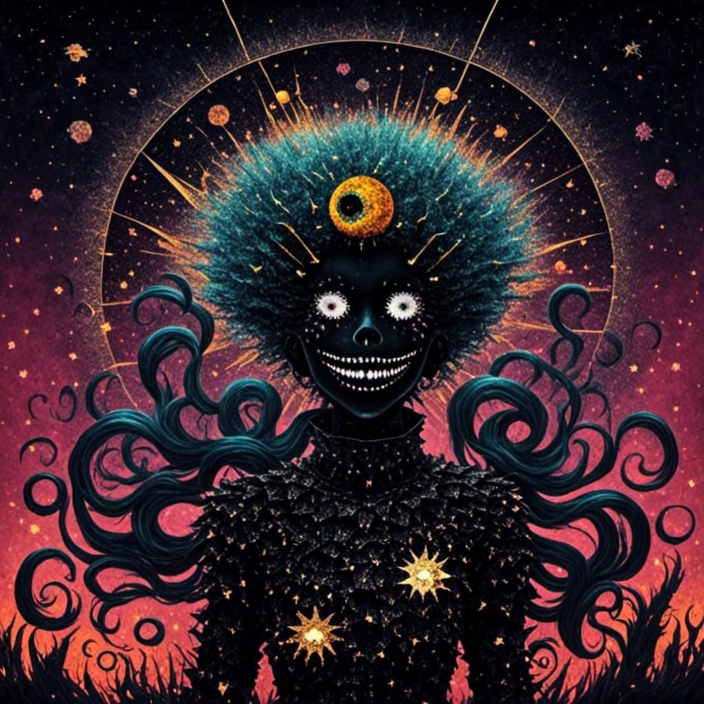 <lora:GlitterGore:1.0> Black Sun 