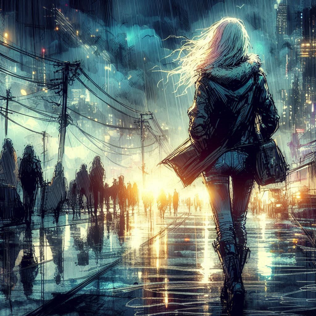 Solitary Stroll in the Rain  by @Vonne