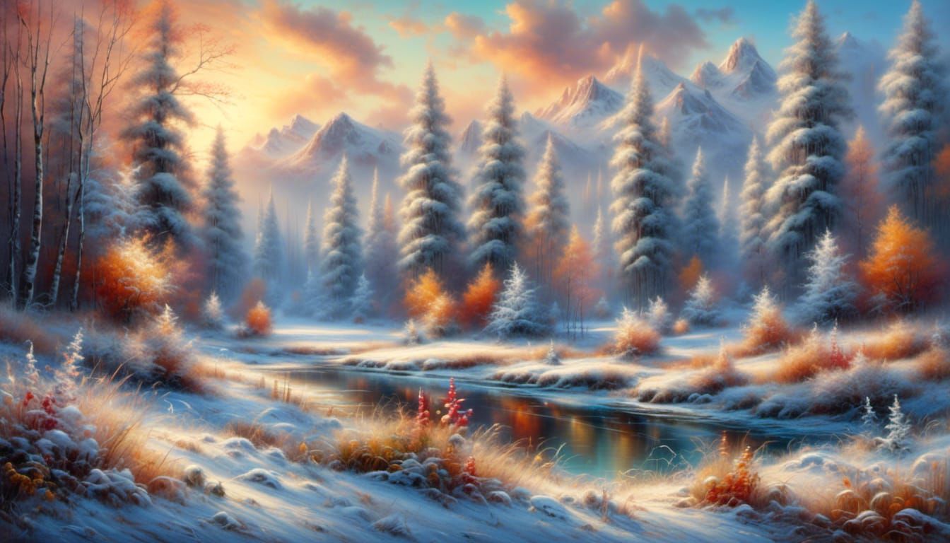 Winter landscape with my first lora