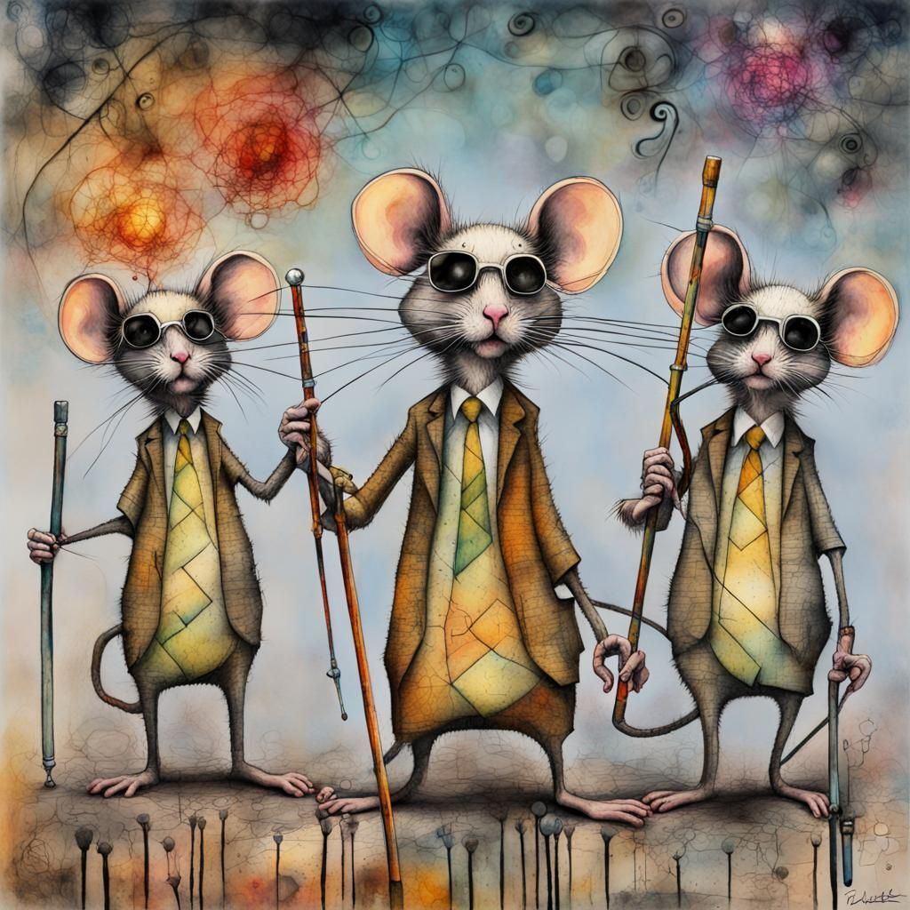 Three blind mice.   by @Jolie Wolf