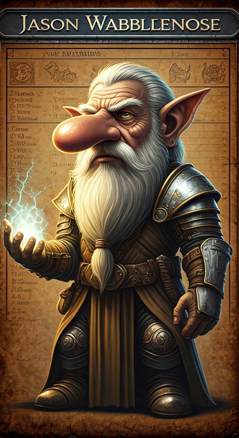 Jason Wabblenose - Gnome Mage, RPG Character