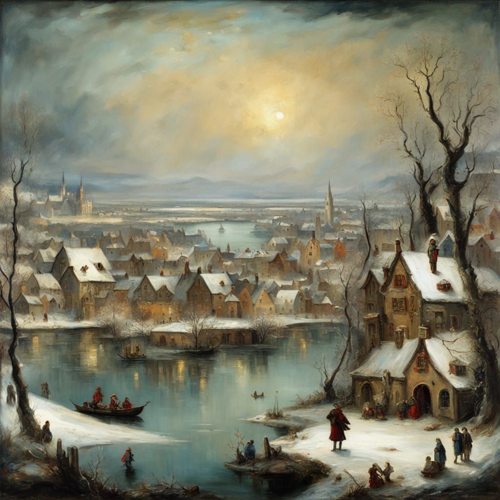 River village in winter  by @Somei